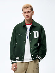 ZR Men Varsity Baseball Green Jacket