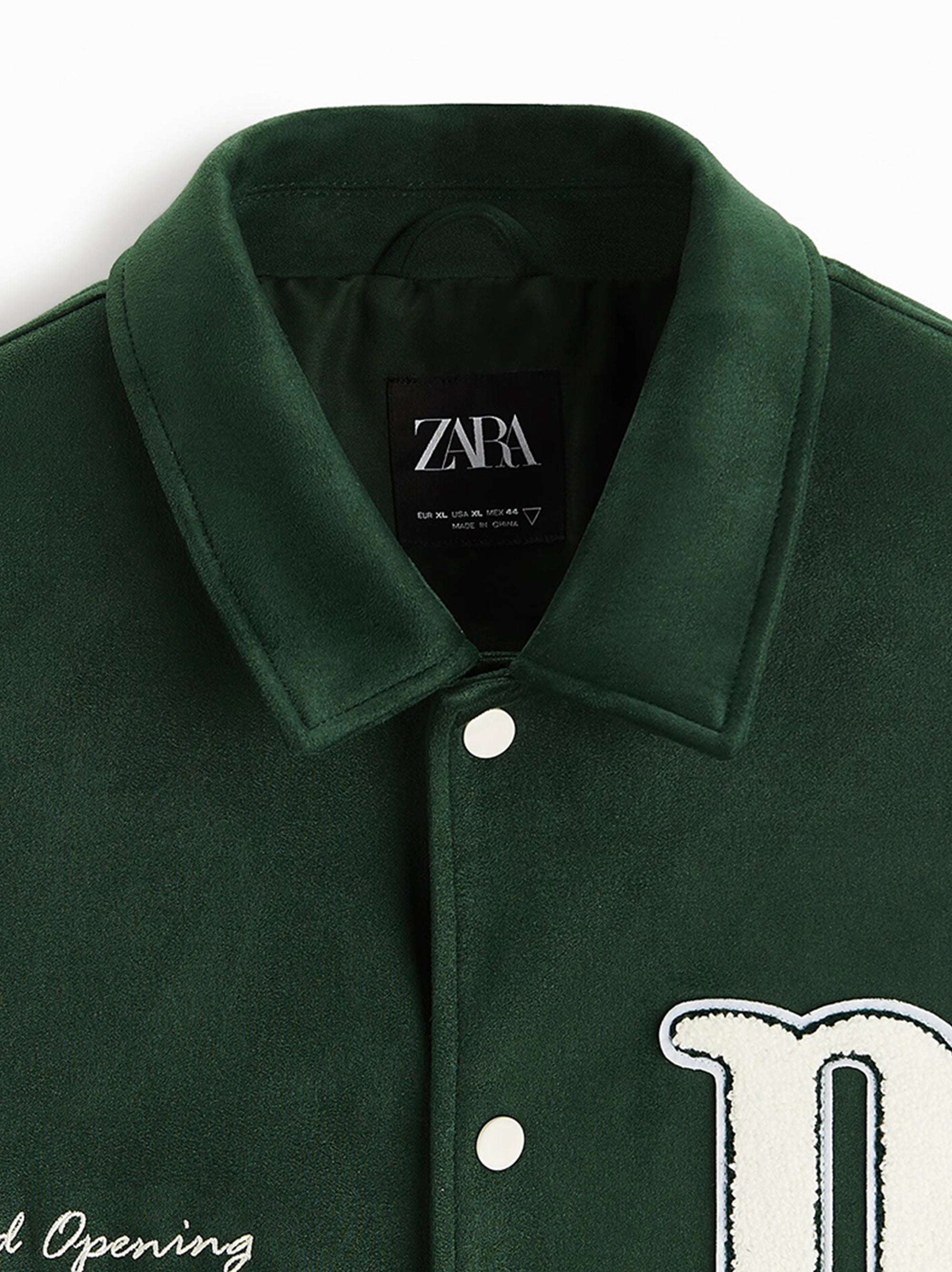 ZR Men Varsity Baseball Green Jacket