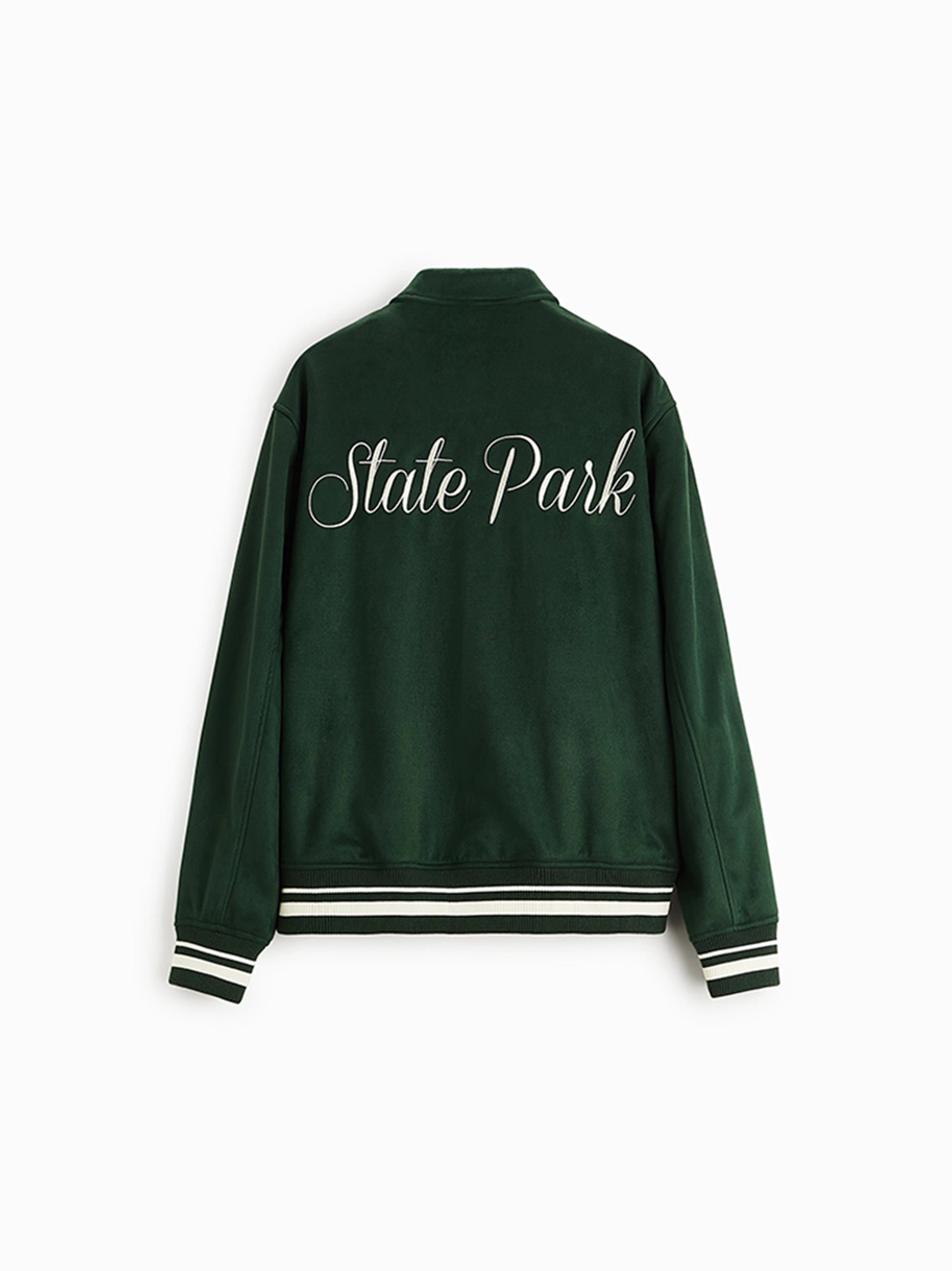 ZR Men Varsity Baseball Green Jacket