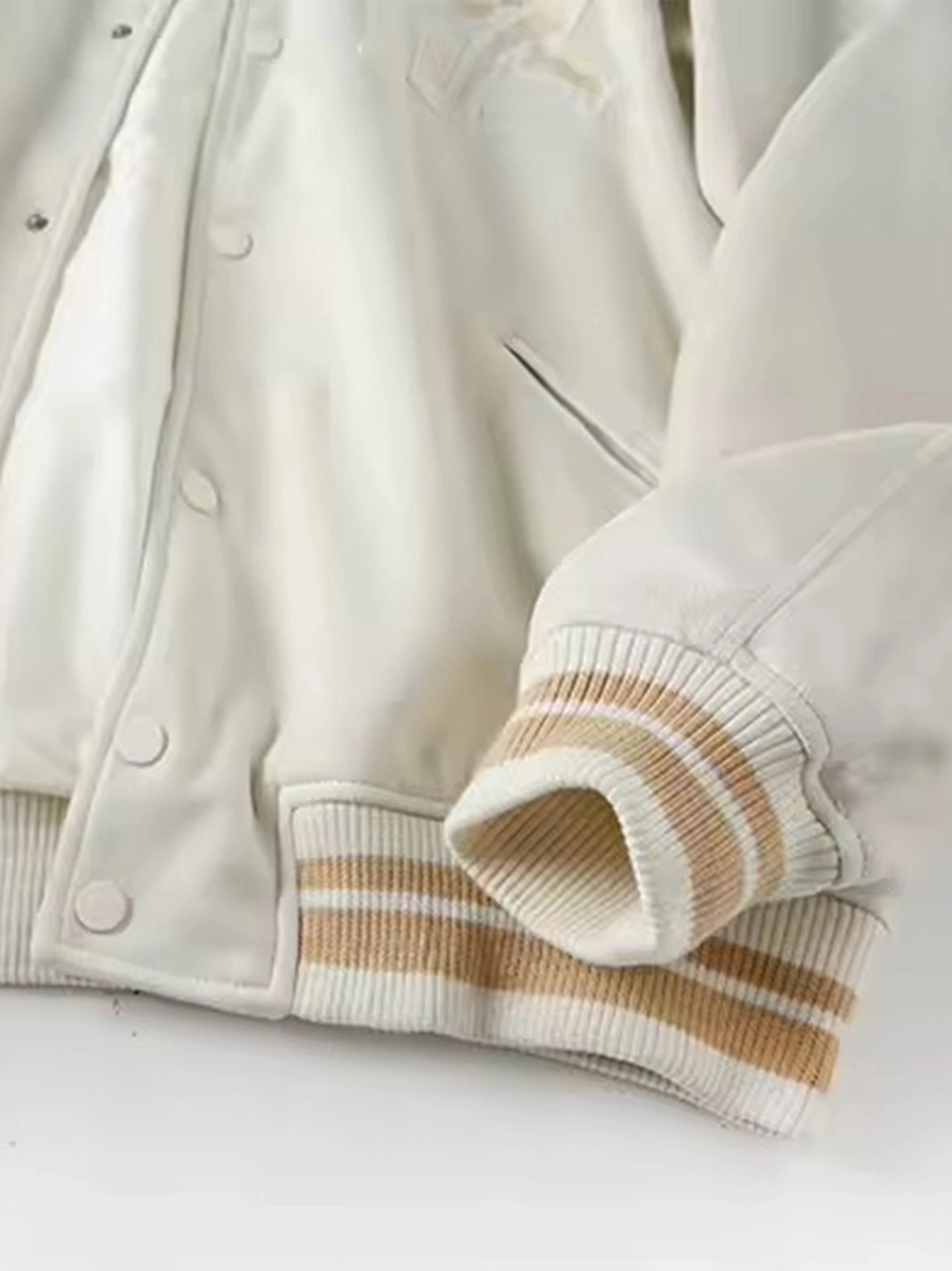 ZR Men Varsity Baseball Off White Jacket