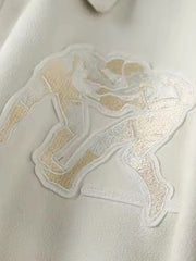 ZR Men Varsity Baseball Off White Jacket