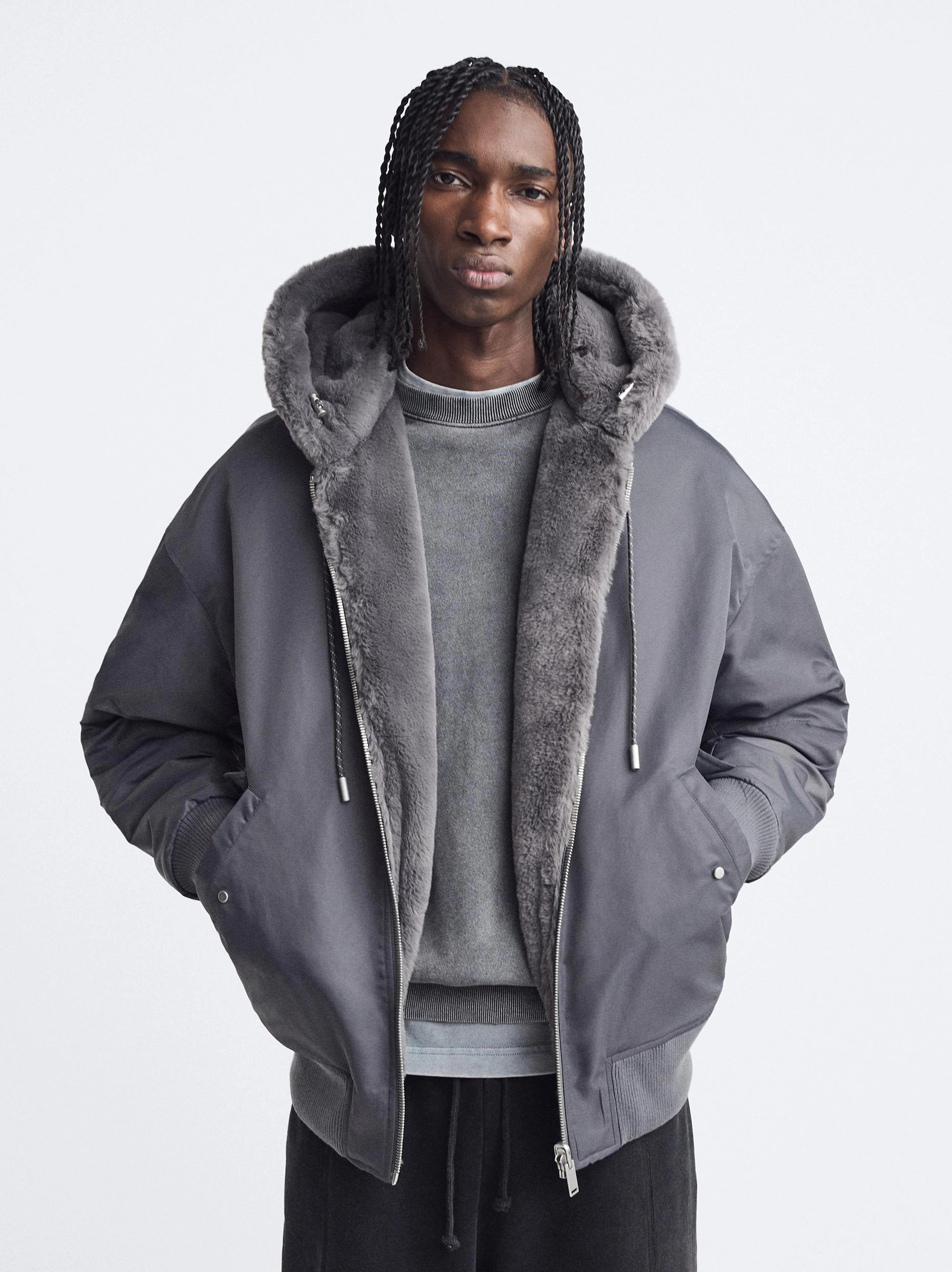 ZR Reversible Gray Bomber Jacket