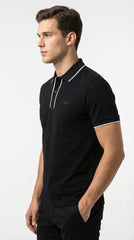 Lacoste Men's Midnight Black Essential Polo with Contrast Trim