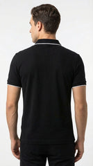 Lacoste Men's Midnight Black Essential Polo with Contrast Trim