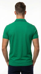 Lacoste Men's Kelly Green Athletic Polo with Navy Side-Seam Piping