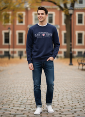 GANT 1949 Shield Logo Blue Denim Sweatshirt