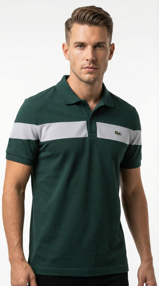 Lacoste | Men’s Sport Stripe Piqué Polo – Forest Green