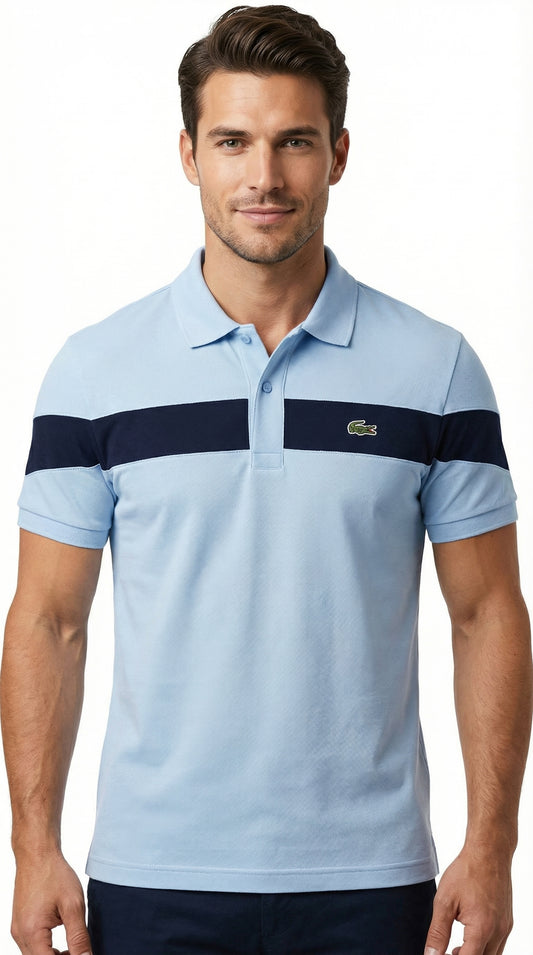 Lacoste | Men’s Sport Stripe Piqué Polo – Sky Blue