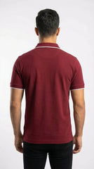 Lacoste Men's Classic Navy Cotton Polo with White Tipped Accents