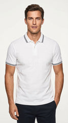 Hackett Crisp White Raised Logo Piqué Polo Shirt
