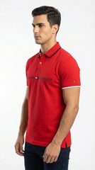 Tommy Hilfiger Modern Fit: Racing Red Embroidered Polo
