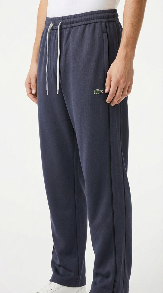 Lacoste Loose Fit Pique Track Trousers - Heathered Navy