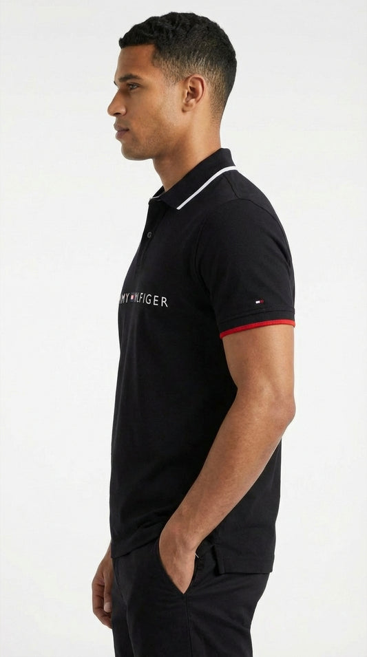Tommy Hilfiger Urban Edge: Jet Black Contrast Trim Polo