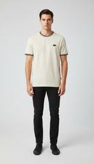 Diesel White Side-Signature Linear Tee