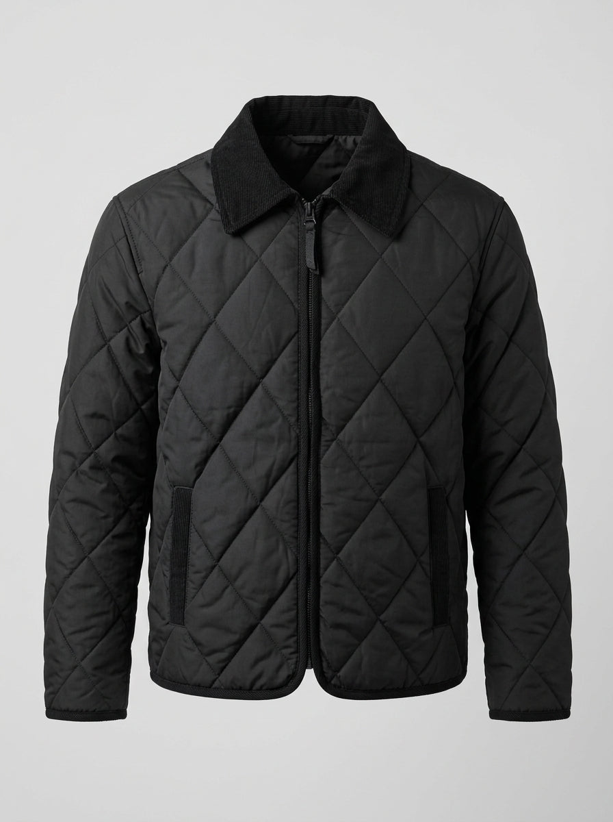 QUILTED JACKET WITH  DIAMOND QUILTED JACKET