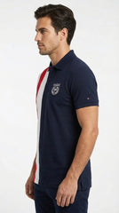 Tommy Hilfiger Tri-Color: Navy & White Vertical Stripe Polo