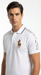 Ralph Lauren Athletic Club: White Taped-Shoulder Polo