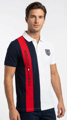 Tommy Hilfiger Global Stripe: Navy & White Vertical Panel Polo