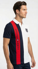 Tommy Hilfiger Global Stripe: Navy & White Vertical Panel Polo