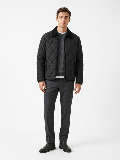 QUILTED JACKET WITH  DIAMOND QUILTED JACKET