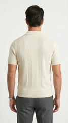 ZARA Antique White Knit Polo – Old Money