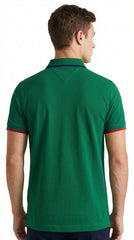 Tommy Hilfiger Essential: Pine Green Linear Logo Cotton Polo