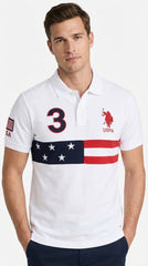 USPA Heritage Flag Edition: Classic White Cotton Polo