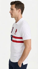 USPA Heritage Flag Edition: Classic White Cotton Polo