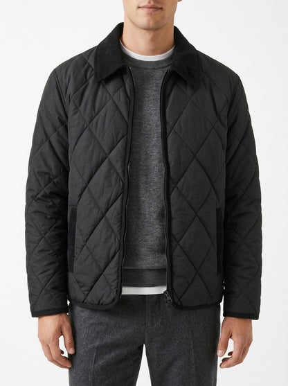 QUILTED JACKET WITH  DIAMOND QUILTED JACKET