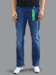 5-Pocket Style Faded Dark Blue Jeans