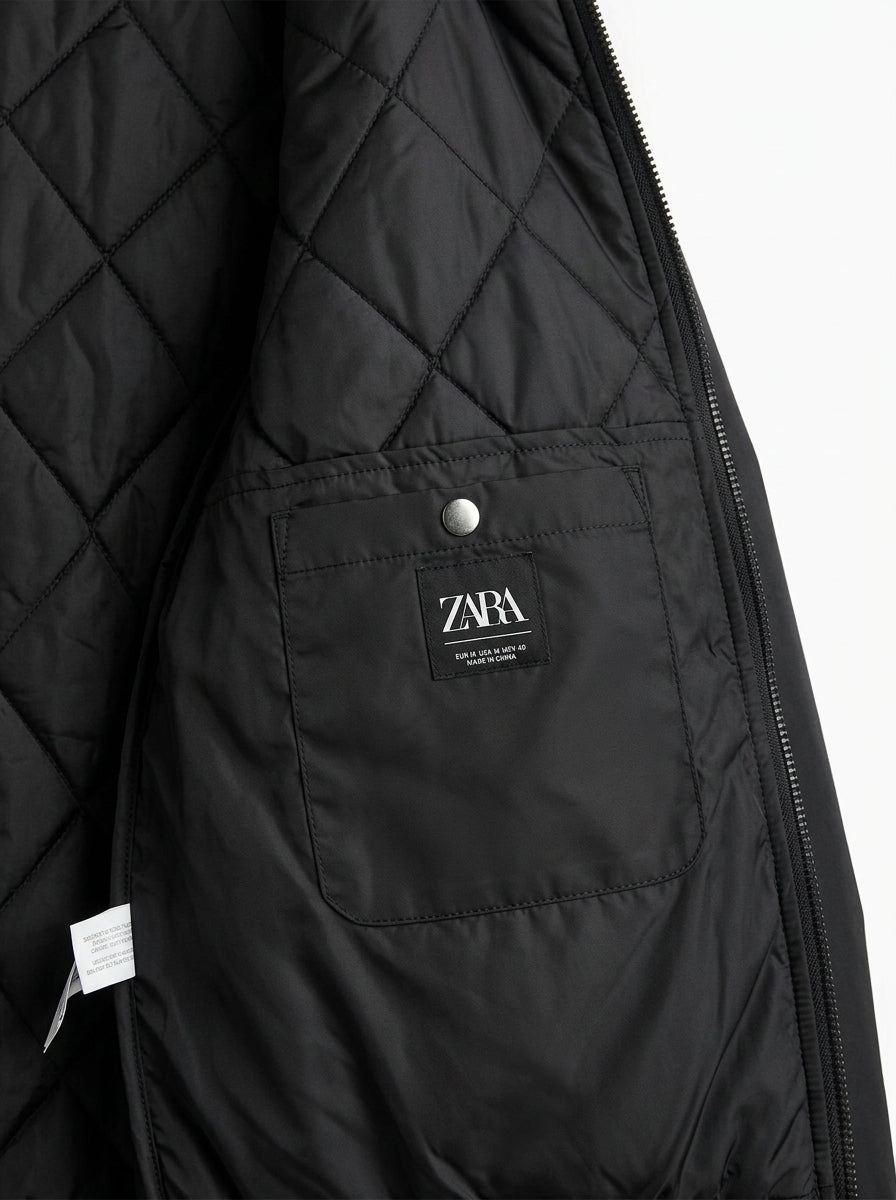 QUILTED JACKET WITH  DIAMOND QUILTED JACKET