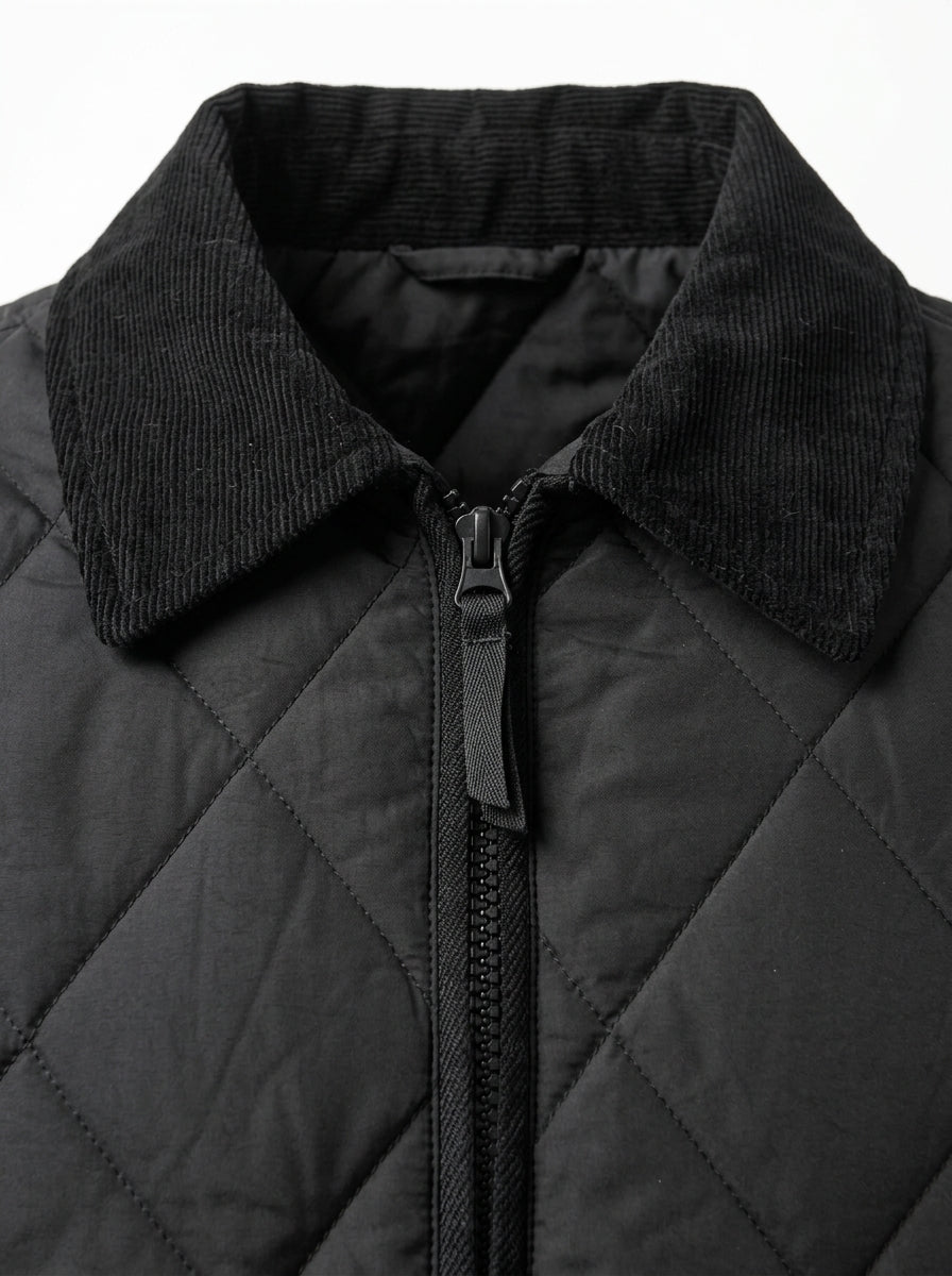 QUILTED JACKET WITH  DIAMOND QUILTED JACKET