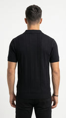 ZARA Midnight Black Knit Polo – Old Money