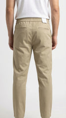 Pure Cotton Easy-Wear Tapered Trouser - Stone Beige