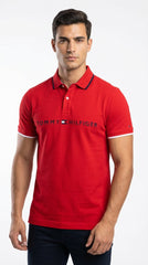 Tommy Hilfiger Modern Fit: Racing Red Embroidered Polo