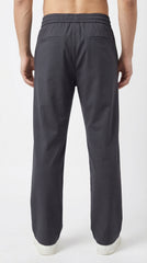 Pure Cotton Easy-Wear Tapered Trouser - Charcoal Grey