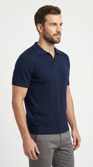 ZARA Royal Navy Knit Polo – Old Money