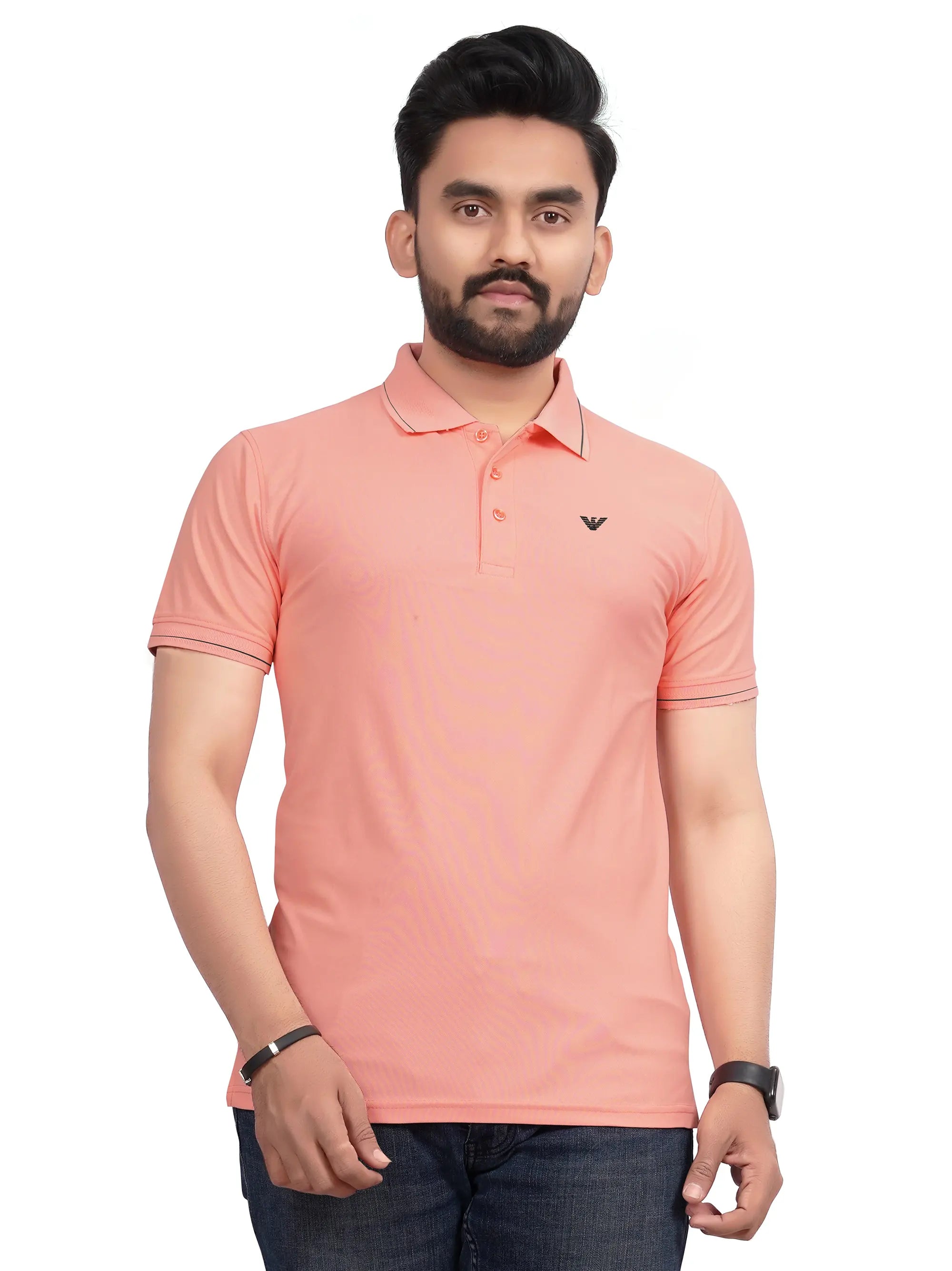 A|X Men Premium Quality stylish Peach Polo Shirt