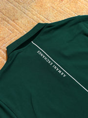 AX Men's Short Sleeve Zip Green Polo Shirt