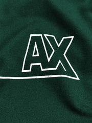 AX Men's Short Sleeve Zip Green Polo Shirt