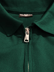 AX Men's Short Sleeve Zip Green Polo Shirt