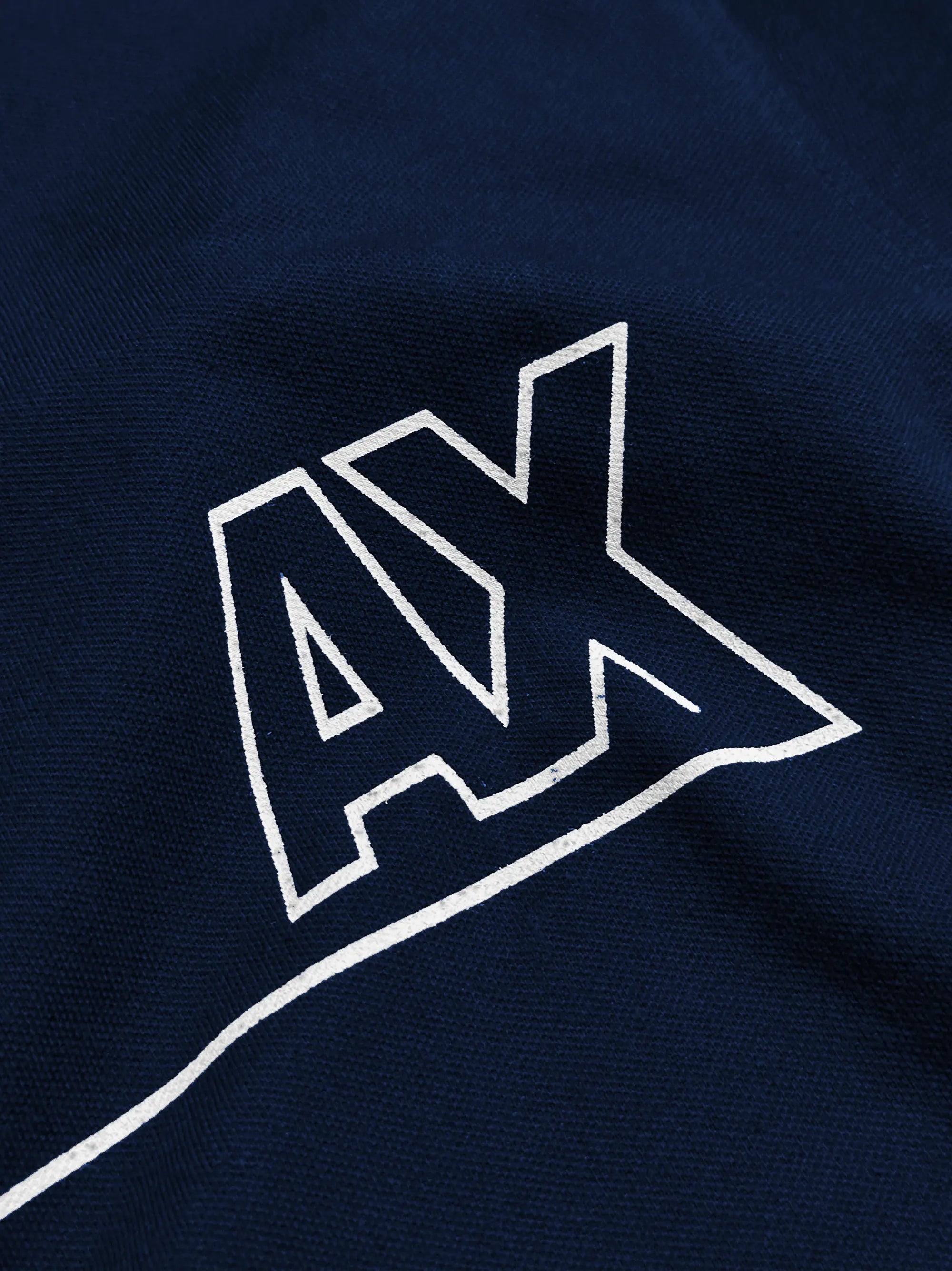 AX Men's Short Sleeve Zip Navy Blue Polo Shirt
