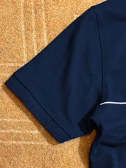 AX Men's Short Sleeve Zip Navy Blue Polo Shirt