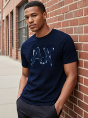 A/X Designer Logo Navy Blue T-shirt