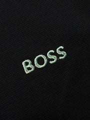 Boss Multicoloured Rib Logo Black Polo Shirt