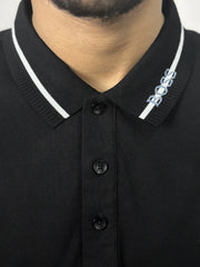 Boss stylish Collar with Logo Black Polo Shirt