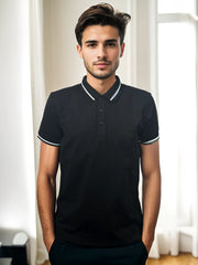 Boss stylish Collar with Logo Black Polo Shirt