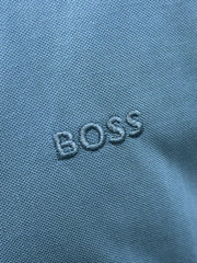 Boss stylish Collar with Logo Mid Blue Polo Shirt