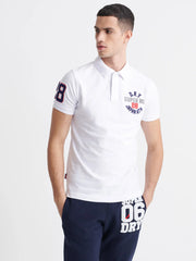 Classic Superstate Short Sleeve White Polo Shirt