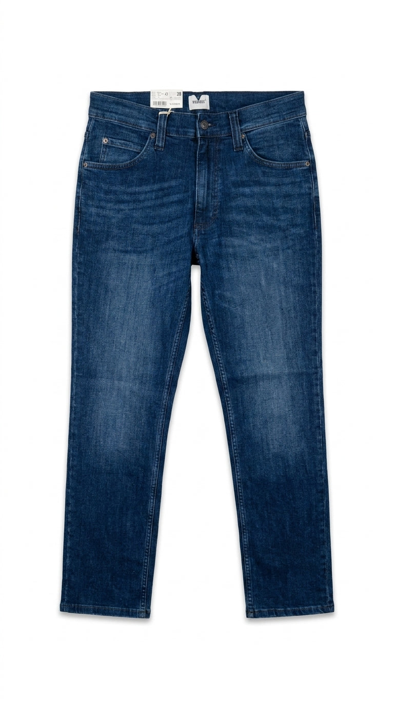 Mustang Men’s Dark Indigo Straight-Fit Jeans.